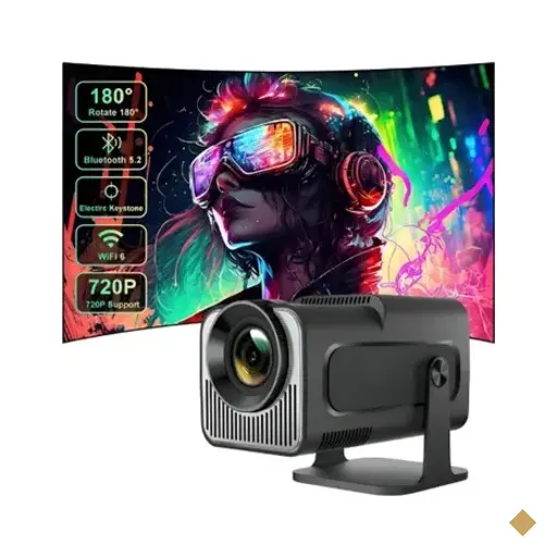 Projetor LED Portátil Android 1080p Tela Grande Preto