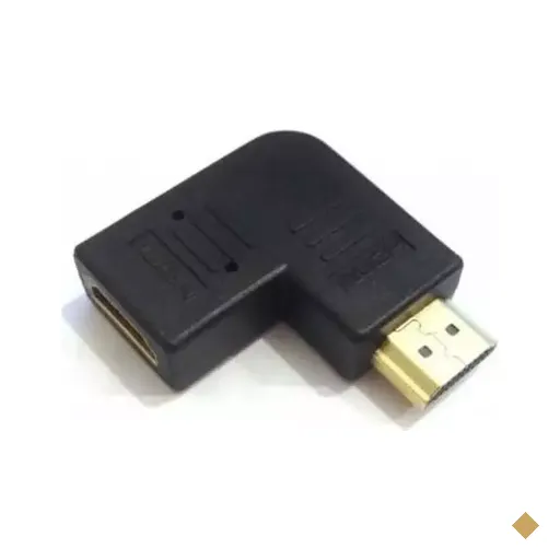 Adaptador Emenda 90 Graus HDMI (F) x HDMI (M) Preto