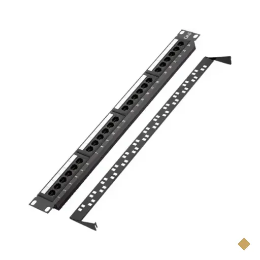 Patch Panel 24 Portas  Com Guia Cat6 Rj45 Rack 19 Gigabit