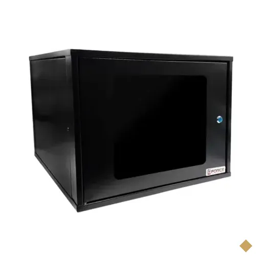 Mini Rack De Parede 19" Gforce, 8u X 570mm, Visor De Acrílico, Preto - 859