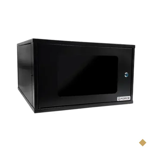 Mini Rack De Parede 19" Gforce, 6u X 570mm, Visor De Acrílico, Preto - 767