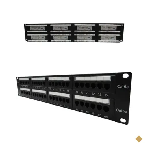 Patch Panel Cat.5e 19" 2u 48 Portas Carregado Keystone Secon