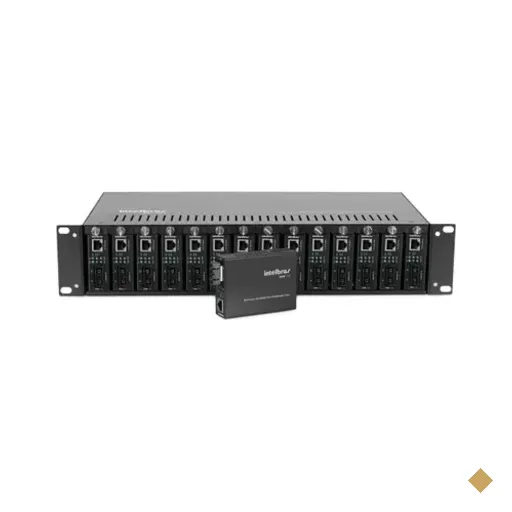 Chassi Rack 19 Para Conversores De Mídia Intelbras Kx 1400 R