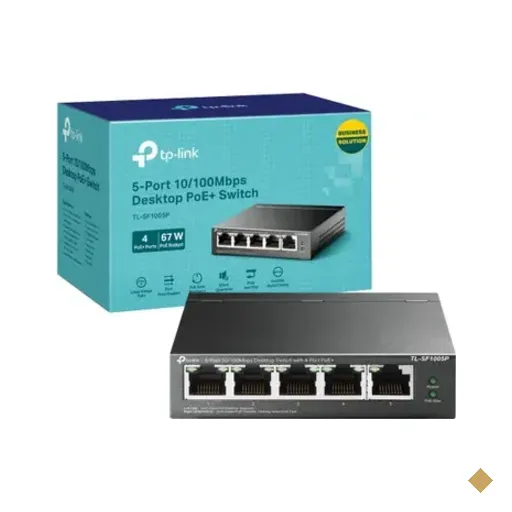 Switch 5 Portas 10/100 Gigabit 4 Portas Poe + Tl-sf1005p Tp-link