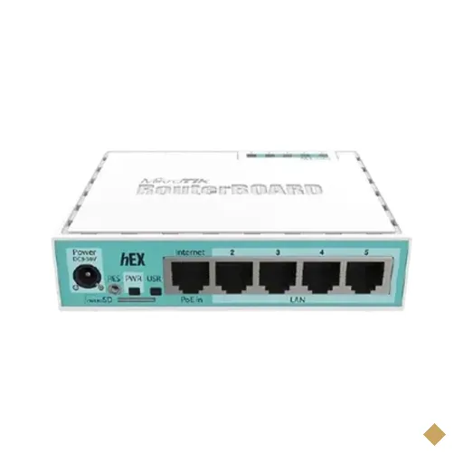 Roteador MikroTik hEX RB750Gr3 Gigabit 5 Portas RouterOS