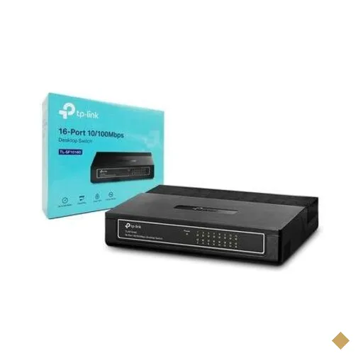 Switch De Mesa Tp-link Tl-sf1016d, 16 Portas 10/100MBps, Preto