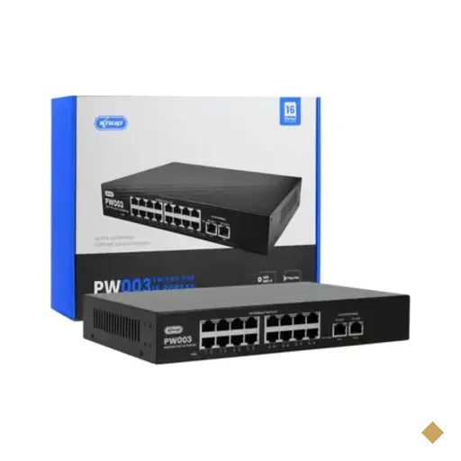 Switch Poe 16 Portas, 2 Uplink, 10/100mbps, Profissional, P/ Câmeras Ip, 250w…