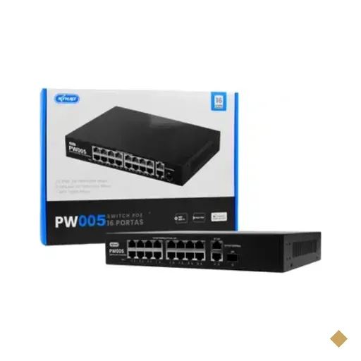 Switch Poe 16 Portas Gigabit 250w Com 2 Uplink E 1 Sfp Gigabit Ideal Para Cftv…