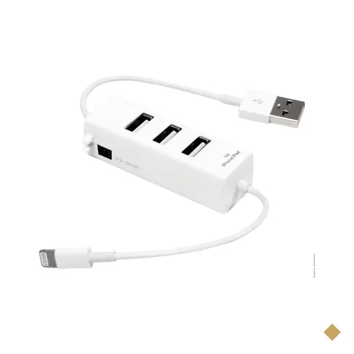 X-CELL HUB USB 2.0 3 Portas Conector Iphone Branco