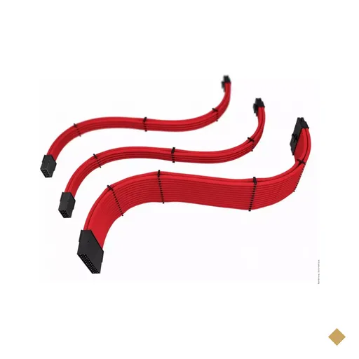 Rise Mode Kit com 3 Cabos Sleeved Full Vermelho