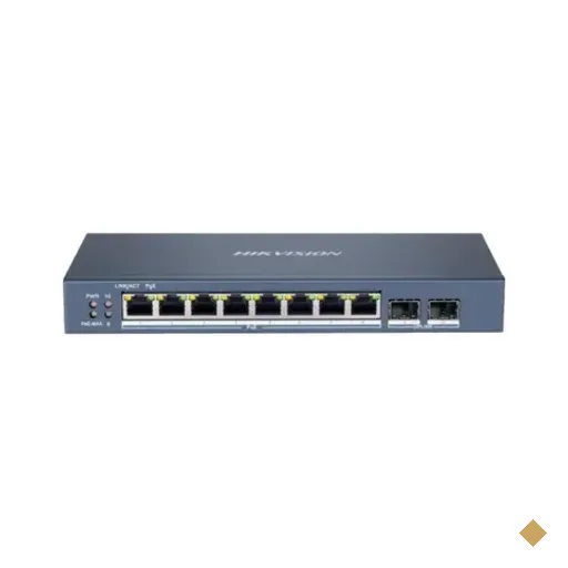 Switch Hikvision 8 Portas Gigabit, Poe 2 Portas, Uplink 802.3 AF/AT -…