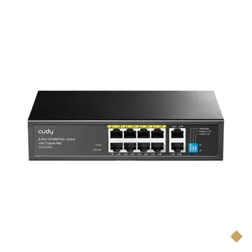 Switch Poe+ 8 Portas 10/100 2 Uplink 120w Cudy Fs1010pg