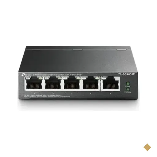 Switch Tp-link 5 Portas Gigabit C/ 4 Portas Poe+ - Tl-sg1005p