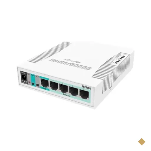 Switch Mikrotik Smart Rb260gs - 5 Portas Gigabit - Swos - Expansão Sfp -…