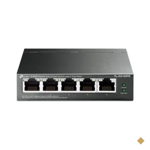 Switch Gigabit, Easy Smart 10/100/1000 C/ 5 Portas (sendo 4 Poe) - Tl-sg105pe…
