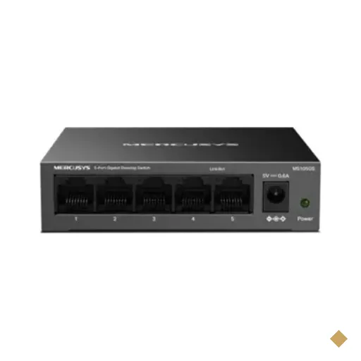 Switch Mercusys Ms105gs 5 Portas Gigabit 10/100/1000mbps Case Metal