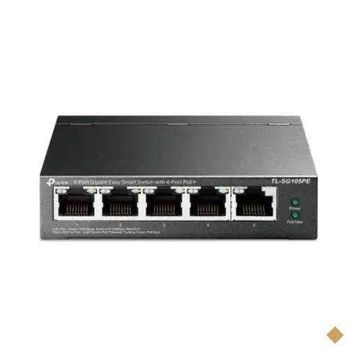 Switch Gigabit Easy Smart Tp-link Tl-sg105pe De 5 Portas Com 4 Portas Poe+