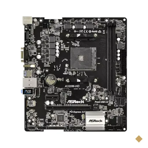 Placa Mãe ASRock A320M-HD (Socket AM4/AMD A320/M.2)