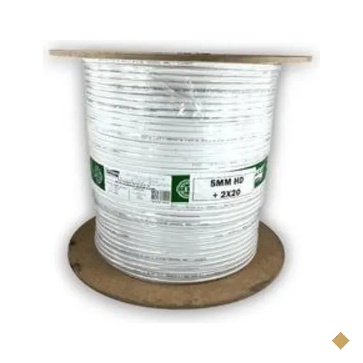 Cabo Cftv 5mm Bipolar Blindado Nu Bobina 500mt 2x20awg - Condutti