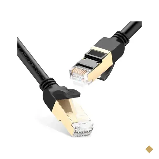 Cabo De Rede Ugreen Cat7 F/ftp Round Ethernet 3 M Preto