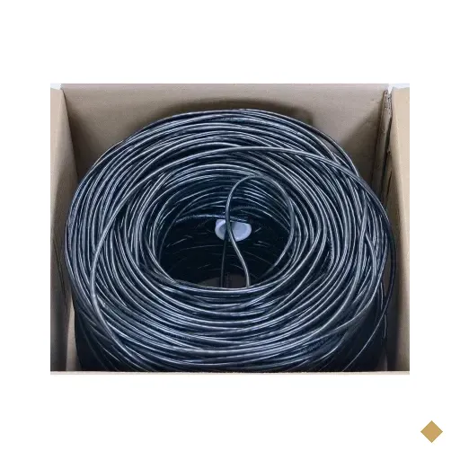 Cabo 4 Pares Trançados  P/ Alarme 24awg 300m, Preto