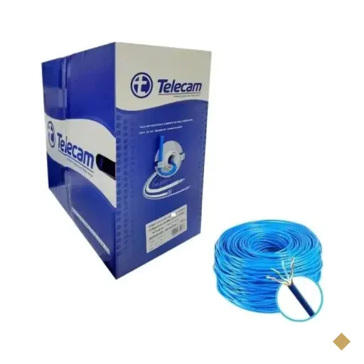 Cabo De Rede Telecam Lan 4p Cat5 300 Metros 4px24awg Azul