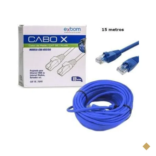 Cabo De Rede Exbom Rj 45 15m Para Computadores Modems Roteador