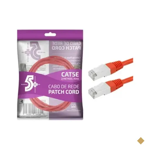 Cabo De Rede Patch Cord Cat5e Ftp Blindado 2m - Vermelho