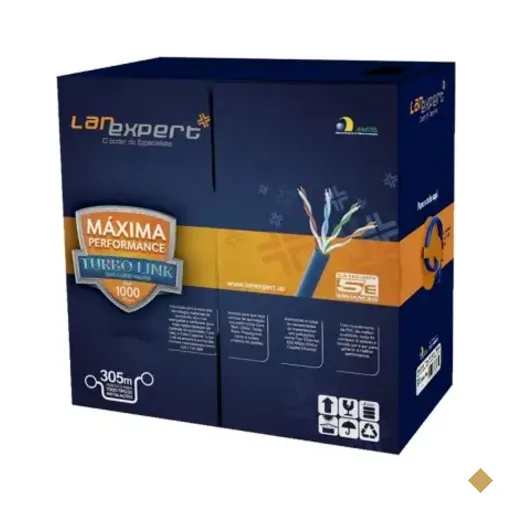 Cabo De Rede Lan Expert Turbo Link Cat5e Utp Azul 4 Pares Caixa 305mt