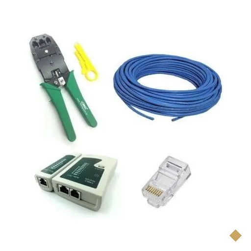 Kit Cabo De Rede Nexans 20 Metros, Alicate, Testador, 10xrj45, Cat5e