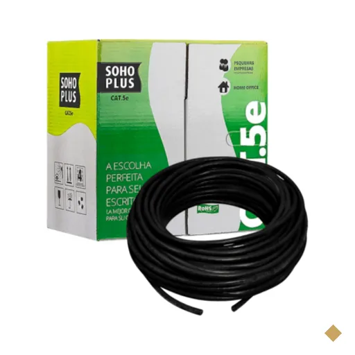 Cabo Lan U/utp Cat.5e 24 Awg 4 Pares Cmx Metro Preto 23200099 100% Cobre -…