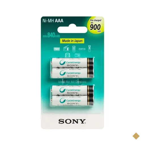 Sony Pilha Recarregável AAA 900mAh Cartela 4 Unidades 