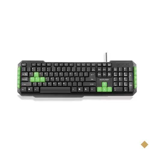 Teclado Multilaser TC201 Multimídia Teclas Verdes USB
