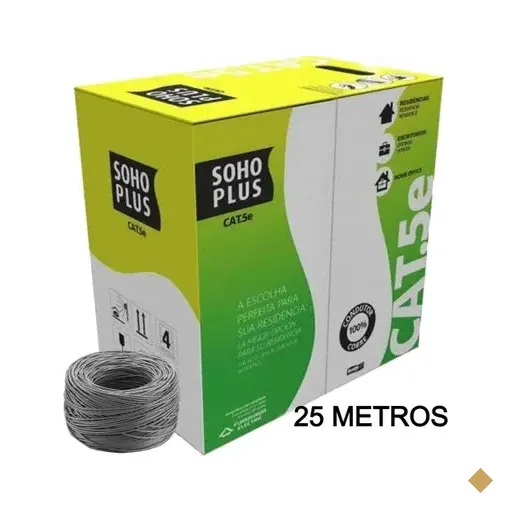 25 Metros De Cabo Rede Lan Utp CAT5e Furukawa Sohoplus, U/utp, Cinza
