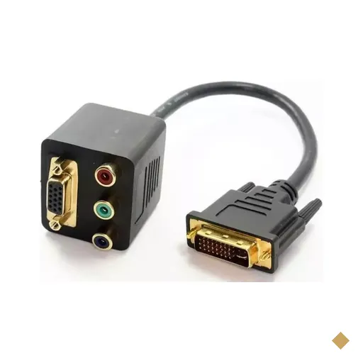 Adaptador DVI (M) para VGA (F) e Video Componente Preto - Empire 