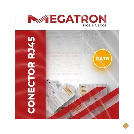 Conector Megatron Rj45 Cat.6 8x8 Pacote Com 10un