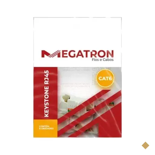 Conector Keystone Jack Megatron Cat6 U/utp 8 Vias Rj45 Pacote Com 8un