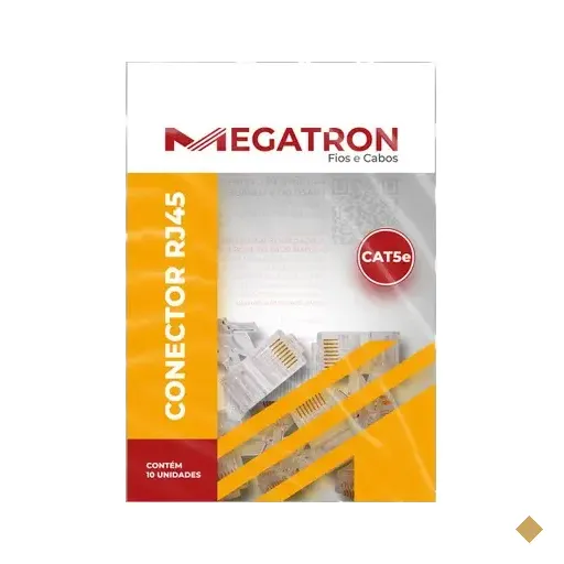 Conector Megatron Rj45 Cat.5e U/utp 8vias Pacote Com 10un