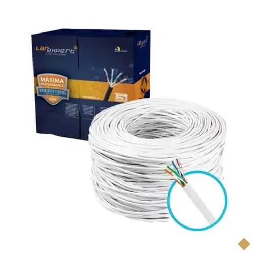 Cabo De Rede 100 Metros Branco Cobre Cat5e Homologado Anatel