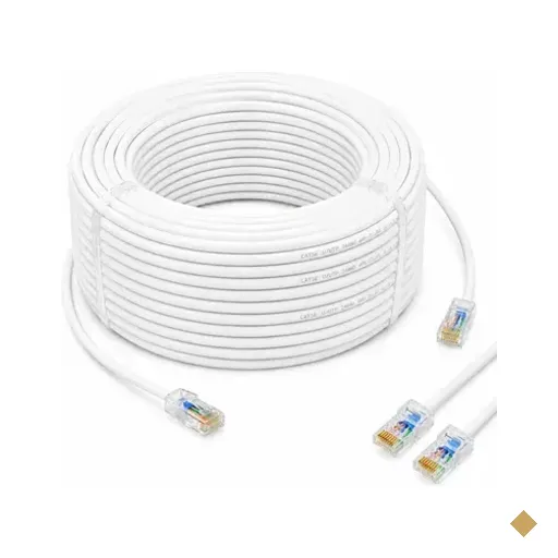 Cabo De Rede Cat5e Gigabit Montado 50 Metros Anatel Branco