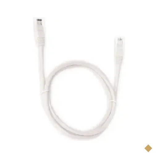 Cabo De Rede Utp Patch Cord, RJ45 Cat 6, 2.50 Metros, Branco, Plus Cable - Pc