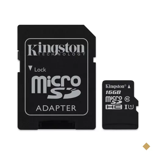 Cartão Kingston 16GB Canvas Select microSD (Classe 10) UHS-I c/Adaptador