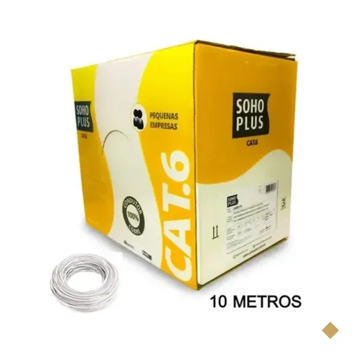 10 Metros De Cabo Rede CAT6 Sohoplus, Furukawa 100% Cobre, Cor:branco