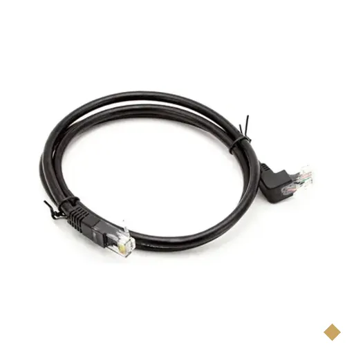 Cabo De Rede Cat6 Plug 90° Graus Para Cima Preto - 10 Metros.