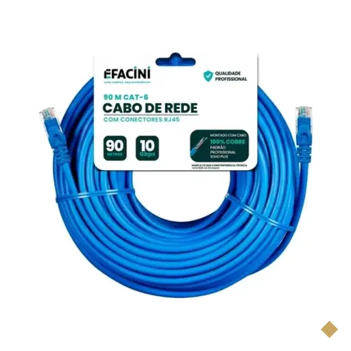 Cabo De Rede Efacini Cat6 Ef-Connect 100% Cobre, Anatel - 90 Metros