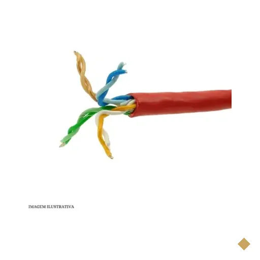 Cabo De Rede Cat6 Nexans Essentials 23awg Vermelho 100 Metros