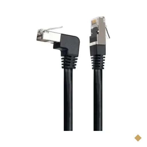 Cabo De Rede Cat7 Plug 90° Graus Para Cima Preto - 5 Metros