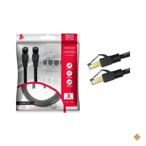 Cabo De Rede Blindado Rj45 Cat7 600mhz 10gbps 2 Mts