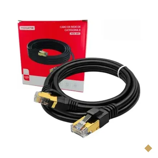 Cabo De Rede Cat8 1 Metro Blindado Tomate Mcb-1801