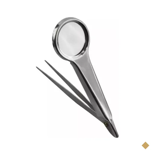 Pinça reta c/Lupa ajustável SC-88